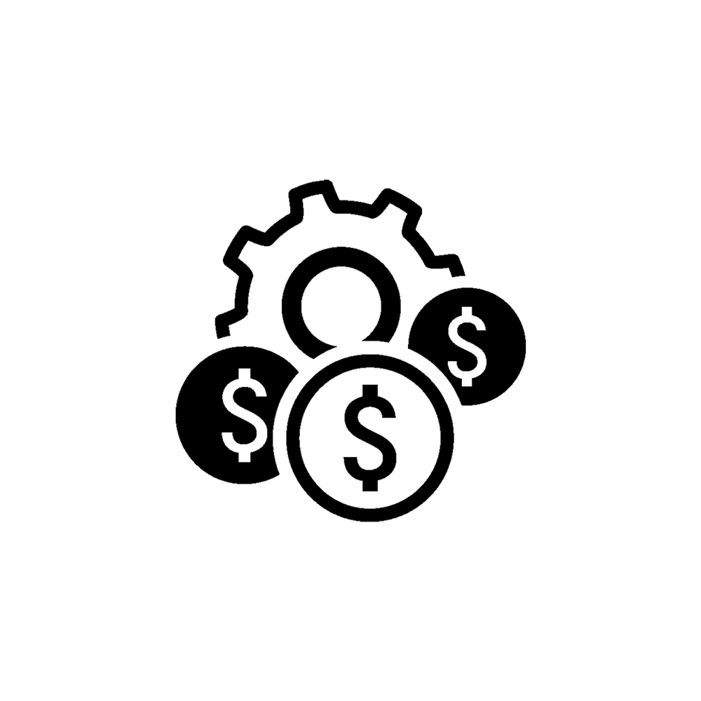 gear icon with dollar signs